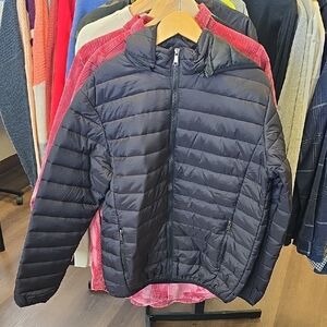 Sleek Black Ruxen  Quilted Jacket